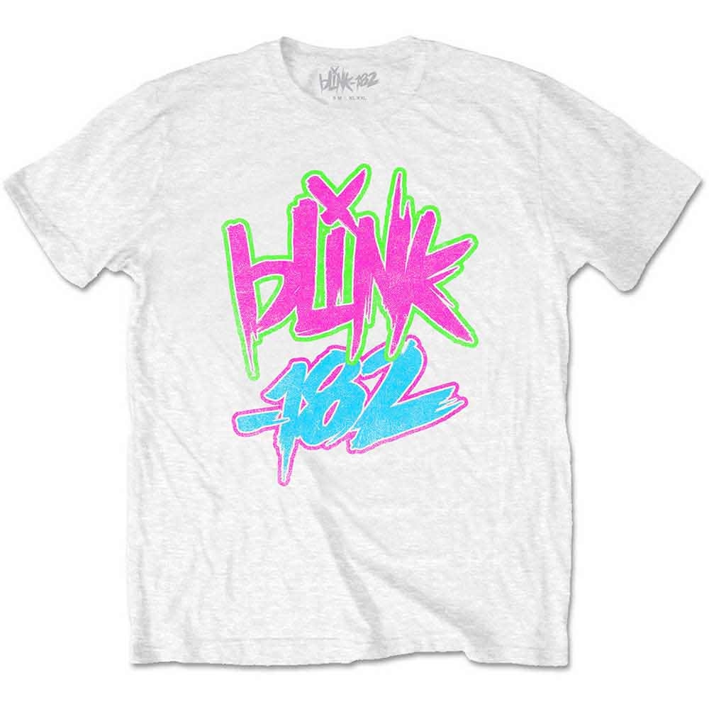 Blink182 - Neon Logo Kinder TShirt - Weiß